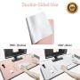 HOMECAS Desk Pad,Office Desk Mat Blotter,31.5'' x 15.7'' Upgraded PU Leather Desk Protector Cover Large Mouse Pad, Waterproof Writing Mat for Office/Home/Computer,Dual Use (Pink & Silver)