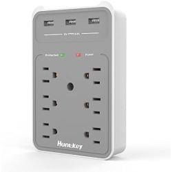 Huntkey 6 AC Outlets Surge Protector with 3 USB Charging Ports 3.4 Amp, SMD607
