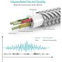 Headphone Splitter, Syncwire Nylon-Braided 3.5mm Extension Cable Audio Stereo Y Splitter (Hi-Fi Sound), 3.5mm Male to 2 Ports 3.5mm Female Headset Splitter for Apple, Samsung & More - Silver