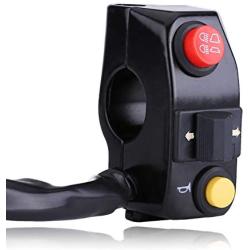 Qiilu 7/8'' Motorcycle Turn Signal Switch Motorcycle Handlebar Waterproof Control Switch with Horn Turn Signal High Low Beam Control Universal for Motorbikes, Electric Bike, ATVs, Scooters