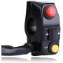 Qiilu 7/8'' Motorcycle Turn Signal Switch Motorcycle Handlebar Waterproof Control Switch with Horn Turn Signal High Low Beam Control Universal for Motorbikes, Electric Bike, ATVs, Scooters