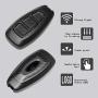 TANGSEN Smart Key Fob Personalized Case Protective Cover for FORD C-MAX ESCAPE FIESTA FOCUS RS FUSION 3 Button Keyless Entry Remote 3D Twill Weave Carbon Fiber ABS Plastic Emboss