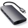 Satechi Aluminum Multi-Port Adapter V2 - 4K HDMI (60Hz), Gigabit Ethernet, USB-C Charging, SD/Micro Card Readers, USB 3.0 - Compatible with 2020 MacBook Air, 2020 MacBook Pro (Space Gray)