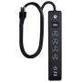 GE 4 Outlet 2 USB Port Power Strip Surge Protector, 3ft. Power Cord, Black, 36189-P1