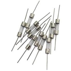 Tegg 10pcs 5x20mm Glass Cartridge Axial Lead Fuse Resistor Insurance Tube Fusible Cutout with Lead Wire 15AMP