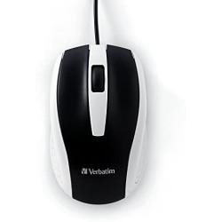 Verbatim Optical Mouse - Wired with USB Accessibility - Mac & PC Compatible - White - 99740