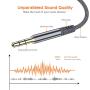 JXMOX AUX Cable,[2-Pack,4ft+6ft,Hi-Fi Sound] 3.5mm Auxiliary Audio Cable Nylon Braided Male to Male AUX Cord Compatible Car/Home Stereos,Speaker,iPhone iPod iPad,Headphones,Sony Beats,Echo Dot (Grey)