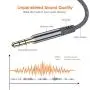 JXMOX AUX Cable,[2-Pack,4ft+6ft,Hi-Fi Sound] 3.5mm Auxiliary Audio Cable Nylon Braided Male to Male AUX Cord Compatible Car/Home Stereos,Speaker,iPhone iPod iPad,Headphones,Sony Beats,Echo Dot (Grey)