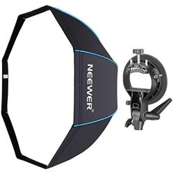 Neewer 48 inches/120 Centimeters Octagonal Softbox with Blue Edges, S-Type Bracket Holder (with Bowens Mount) and Carrying Bag for Speedlite Studio Flash Monolight, Portrait and Product Photography