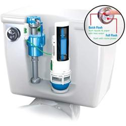 Next by Danco HYR460 Lever Handle Replacement HyrdroRight Universal Water-Saving Toilet Repair Kit with Dual Flush Valve, Push Btton, White
