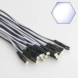 EDGELEC 50pcs 12 Volt 1.8mm White LED Lights Emitting Diodes Pre Wired 7.9 Inch DC 12v LED Light Diffused Colored Lens Small LED Lamps