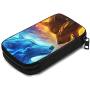 Hxuedan Ice and Fire Wolf Head The Data Cable Storage Bag is A Portable and Independent Design SuitableVFor Travelers to Place The Data Cable, Earphone and Electronic Product Data Cable Storage Bag