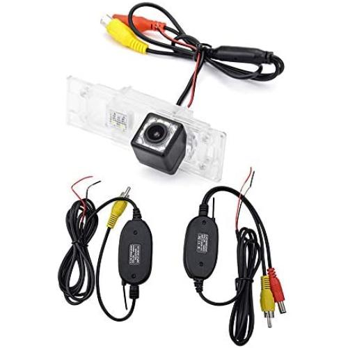 aSATAH 2.4G Wireless Car Rear View Camera for BMW E81 E87 E87N M1 F20 F21/ BMW M6 E63 E64 E64N F12 F13 F06/ Z4 E85 E86 E89 & Waterproof and Shockproof Reversing Backup Camera (12 LED)