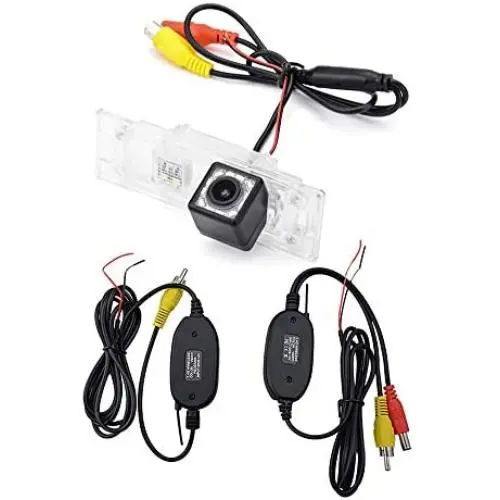 aSATAH 2.4G Wireless Car Rear View Camera for BMW E81 E87 E87N M1 F20 F21/ BMW M6 E63 E64 E64N F12 F13 F06/ Z4 E85 E86 E89 & Waterproof and Shockproof Reversing Backup Camera (12 LED)