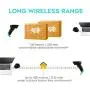 NADAMOO Wireless Barcode Scanner with Charging Cradle, 400M Long Transmission Distance, 1D Cordless USB Portable Handheld Laser Bar Code Reader for Computer PC POS Warehouse Inventory Supermarket
