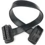 ARTECKIN Full 16pin OBD II OBD2 Male to Female Extension Cable Flat Ribbon Cable with Angled connectors 30cm/1ft 16pin