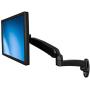 StarTech.com Wall Mount Monitor Arm - Full Motion Articulating - Adjustable - Supports Monitors 12” to 34” - VESA Monitor Wall Mount - Black (ARMPIVWALL)