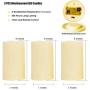SWEETIME Waterproof Flameless Candles with Timer &Remote Control, Outdoor Battery Operated LED Pillar Candles with Waved Edge Realistic Flickering, Set of 3(D 3''x H 6'')