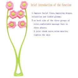 Face Massager,SinLoon Facial Massage, Flower Type Massage Roller for V Face Pull Tight Firming, Beauty Tool (Pink)