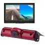 Misayaee Car Third Roof top Mount Brake lamp Camera Brake Light Rear View Backup Camera +7.0 inch TFT Monitor Display Kit for Transporter Express/Savana 2003-2018/Explorer Vans/Express Kit