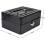 Oumij Cash Box with Combination Lock Safe Metal Money Box for Security Lock Box Digital Safe-Electronic Steel for Home, Business or Travel(Black)