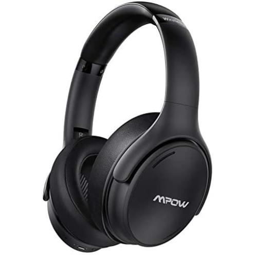 Mpow H19 IPO Active Noise Cancelling Headphones, Bluetooth 5.0 Headphones with Deep Bass, Fast Charge, 35H Playtime, Lightweight Headset, CVC 8.0 Mic for Home Office, Online Study, Travel