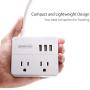 Power Strip with USB 2-Pack, NTONPOWER Travel Power Strip, 2 Outlets and 3 USB Ports Desktop Charging Station, 5ft Extension Cord, Compact for Cruise Ship, Nightstand and Office - White