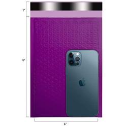 Fuxury/Fu Global 6x10'' 50Pcs Poly Bubble Mailers Set #0 for CDs & Jewelries & Cosmetics, Self Seal Padded Envelopes Bulk with Bubble Lined Wrap- Purple