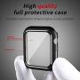 Smiling Case Compatible with Apple Watch Series 6/SE/Series 5/Series 4 40mm with Built in Tempered Glass Screen Protector- All Around Hard PC Case Overall Protective Cover (Black)