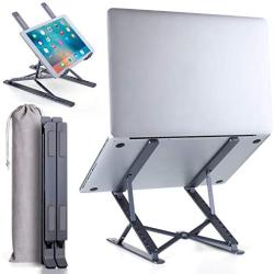 Homelux Theory Portable Laptop Stand Double Layer 6+9 Levels Adjustable Ergonomic Portable Aluminum Laptop Desk, Lightweight Foldable Laptop Stand for MacBook Air Pro,Dell,HP,Acer & More up to 15.6”