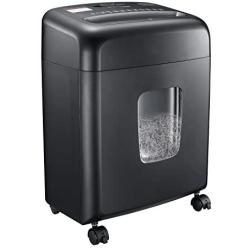 Bonsaii Paper Shredder, 8-Sheet Micro Cut Credit Card Shredder for Home Office with 4 Gallons Pull-Out Basket and 4 Casters, Black