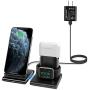 Seneo Wireless Charger, 3 in 1 Wireless Charging Station for Apple Watch, AirPods, Detachable and Magnetic Wireless Charging Stand for iPhone 11/11 Pro Max/X/XS/XR/Xs Max/8/8 Plus(with QC 3.0 Adapter)