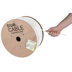 trueCABLE Cat6 Direct Burial, 1000ft, Waterproof, Outdoor Rated CMX, White, 23AWG Solid Bare Copper, 550MHz, ETL Listed, Unshielded UTP, Bulk Ethernet Cable
