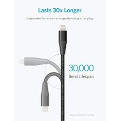 Anker Powerline+ II Lightning Cable (10 ft) MFi Certified iPhone Charger Cable, Extra Long iPhone Charging Cord, Compatible with iPhone SE / 11 Pro Max/Xs Max/XR/X / 8/7 / 6S, iPad, and More