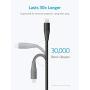 Anker Powerline+ II Lightning Cable (10 ft) MFi Certified iPhone Charger Cable, Extra Long iPhone Charging Cord, Compatible with iPhone SE / 11 Pro Max/Xs Max/XR/X / 8/7 / 6S, iPad, and More