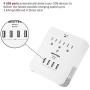 BESTTEN USB Outlet Surge Protector, 4 USB (Max 4.2A) Charging Ports and 3 AC Electrical Sockets, Wall Mount Multi Outlet Extender with 2 Slide Out Phone Holders, ETL Certified, White