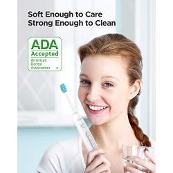 Fairywill UltraSonic Powered Electric Toothbrush ADA Accepted with 5 Modes, Timer, 4 Brush Heads, Rechargeable with One 4 Hr Charge Last 30 Days, Whitening Toothbrush for Adults White