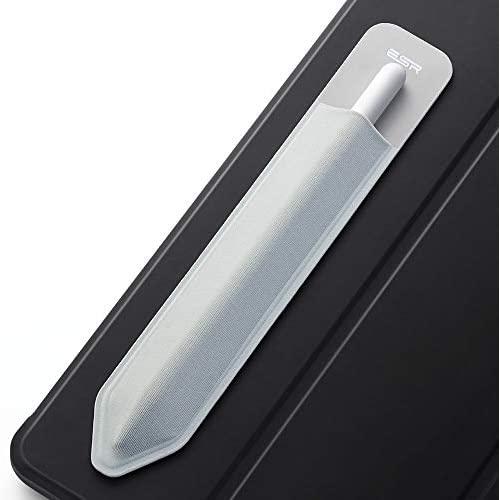 ESR Pencil Holder Compatible with Pencil (1st and 2nd Gen), Elastic Pocket [Stylus Pens Protected and Safe] Pouch Adhesive Sleeve Attached to Case for Stylus Pens - Silver Grey