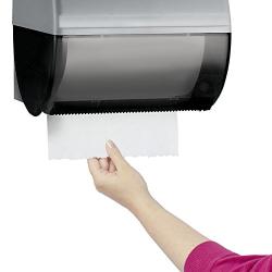 Kimberly Clark Omni Roll Paper Towel Dispenser (09746), Compact, Manual, 10.5” x 10” x 10”, Smoke (Black), 1 / Order