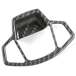 Meyffon Carbon Fiber Style Full Set Interior Decoration Cover Trim Kit for Jeep Compass 2017+ Steering Wheel,Air Outlet, Center Console,Gear Shift Knobs,Cup Holder (Electronic Handbrake Cover)
