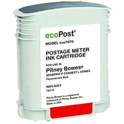 ecoPost Brand Remanufactured Postage Meter Cartridge for Pitney Bowes 787-0 | Red, 8000
