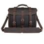 Polare Mens Full Grain Leather 16 Briefcase Shoulder Messenger Bag Fit 15.6 Laptop