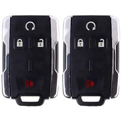 ANGLEWIDE Car Key Fob Keyless Entry Remote SHELL CASE Replacement for 14-17 for Chevrolet Colorado Silverado 1500 Silverado 3500 HD for GMC Sierra Yukon (FCC M3N40821302) 4 Buttons Black 2pad