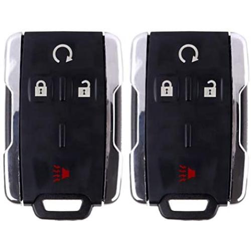 ANGLEWIDE Car Key Fob Keyless Entry Remote SHELL CASE Replacement for 14-17 for Chevrolet Colorado Silverado 1500 Silverado 3500 HD for GMC Sierra Yukon (FCC M3N40821302) 4 Buttons Black 2pad