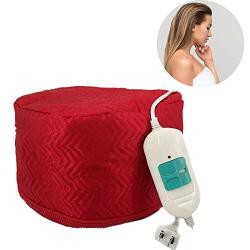 PinJaze - Hair Care Hat - Hair Steamer Cap - with 2 Level Temperature Control Thermal Cap For Home Hair Spa Hair Steamer Cap - Perfect for Family Personal Care (Red)