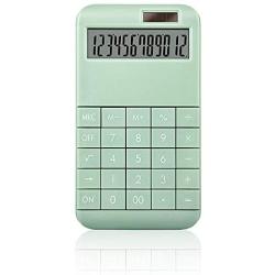 Runying Calculator, Slim Design, Office Home Electronics, Business Present Ideas, Dual Powered Desktop Calculator, Solar Power, 12 Digits LCD Display, Green