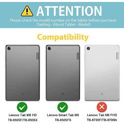 Case for Lenovo Tab M8 HD 8.0 inch Tablet TB-8505F TB-8505X TB-8505 | Herize Full Body High Impact Resistant Kidsproof Drop Protection Silicone Case W/ Hand Strap for Lenovo Smart Tab M8 | Blue