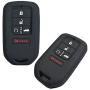 Alegender Qty(2) Black Silicone Smart Key Fob Cover Case Skin Protector Bag for 2015 2016 2017 2018 2019 2020 Honda Civic Accord Pilot CR-V CRV 5 Buttons Key Remote A2C81642600