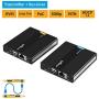 gofanco 1080p USB KVM and HDMI Over CAT5e / CAT6 Extender – 2X USB 2.0 Keyboard/Mouse, Near Zero Latency, Transmitter and Receiver PoC, HDMI Loopout, 197ft (60m)