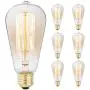 6-Pack Edison Light Bulb, Antique Vintage Style Light, Amber Warm, Dimmable (60w/110v)